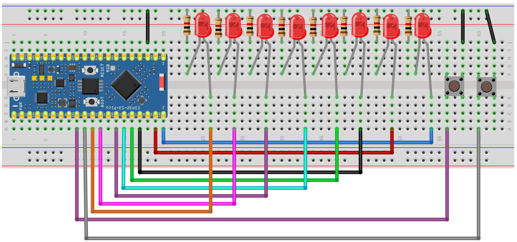 Knight Rider with Button Control